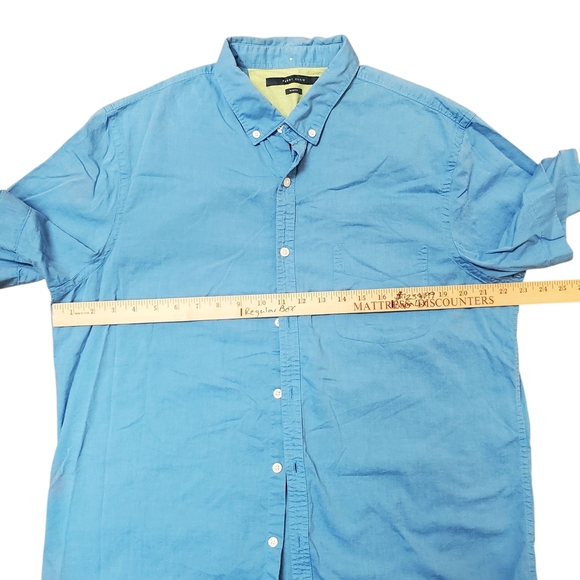 Perry Ellis Sky Blue Short Sleeve Shirt. 100% Cotton. Men's XL - Picture 8 of 9